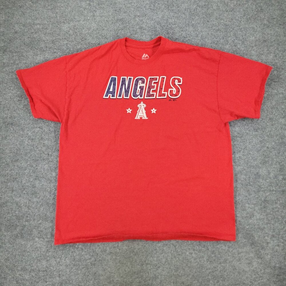 Anaheim Angels Shirt Men 2XL Red MLB Baseball Logo Crew Neck Short Sleeve Adult